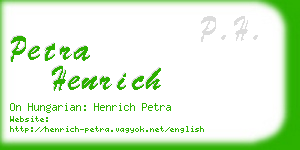 petra henrich business card